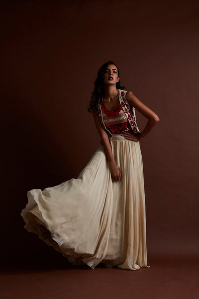 Ivory Skirt and Jacket Set - BHUMIKA SHARMA