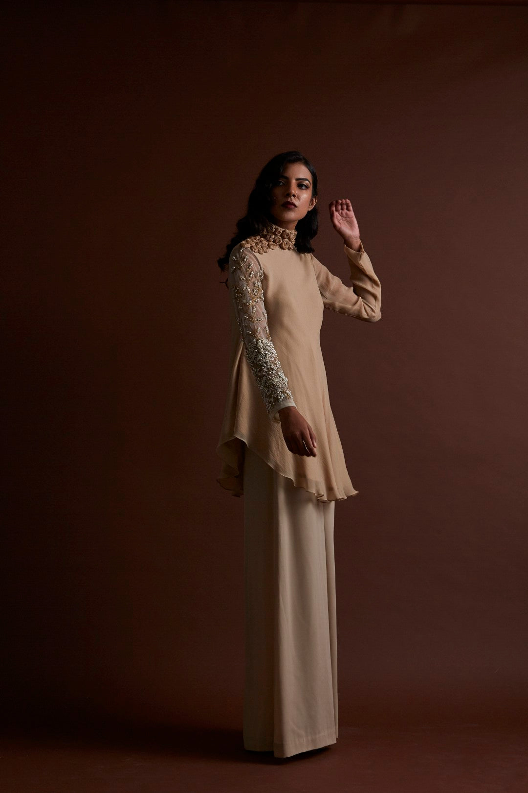 Beige Tunic with Flared Pants - BHUMIKA SHARMA