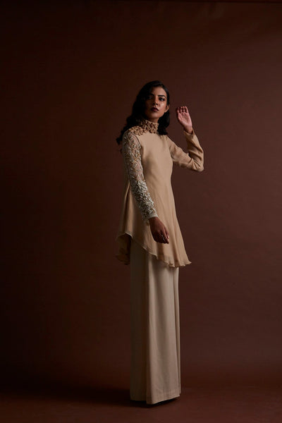 Beige Tunic with Flared Pants - BHUMIKA SHARMA