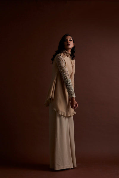 Beige Tunic with Flared Pants - BHUMIKA SHARMA