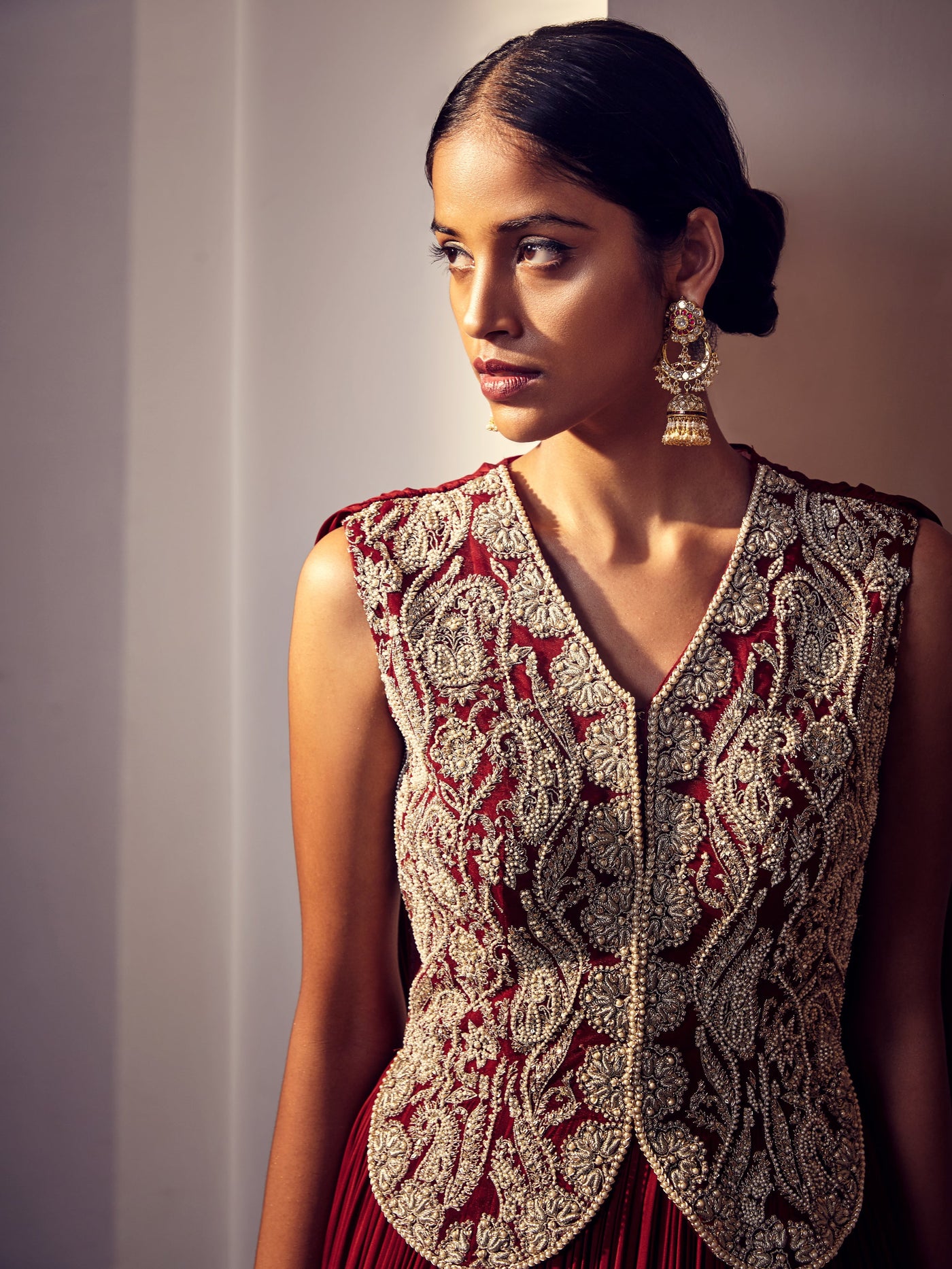 Burgundy Jacket Style Anarkali - BHUMIKA SHARMA