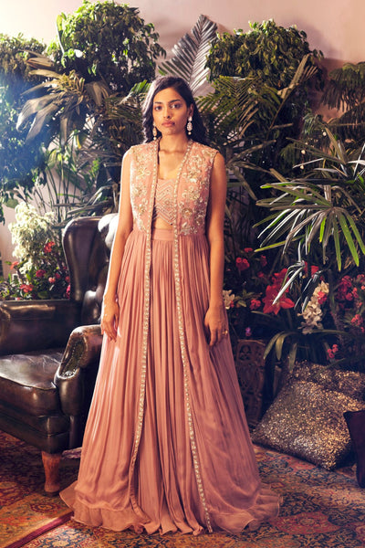 Embroidered Cape, Bustier and Skirt - BHUMIKA SHARMA