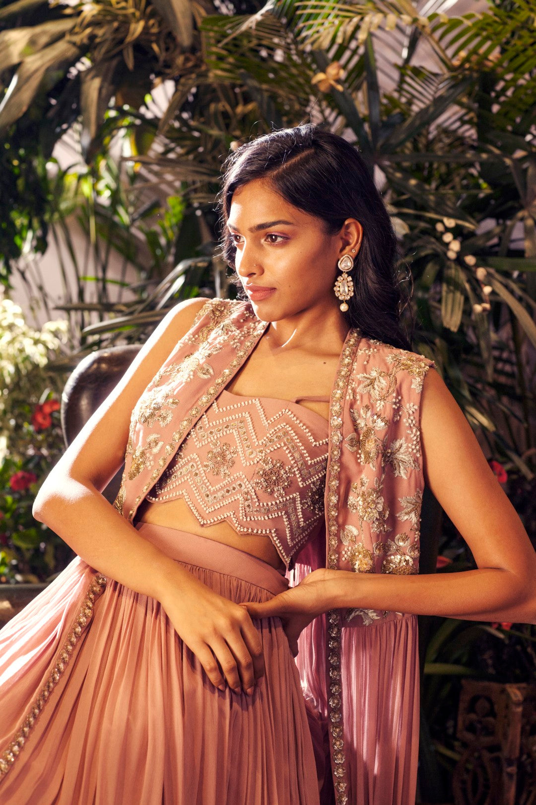 Embroidered Cape, Bustier and Skirt - BHUMIKA SHARMA