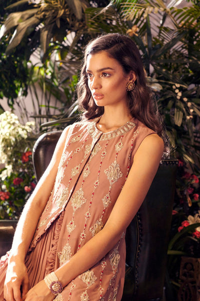 Paisley Embroidered Cape with Skirt - BHUMIKA SHARMA
