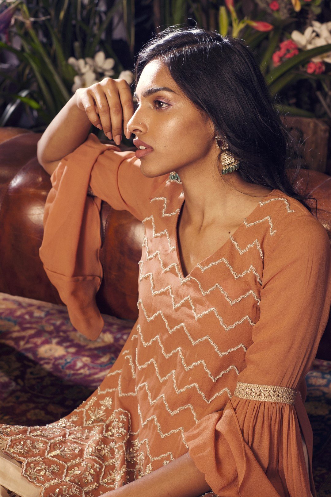 Rust Kurta with Sharara