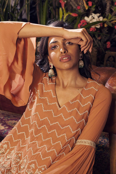 Rust Kurta with Sharara