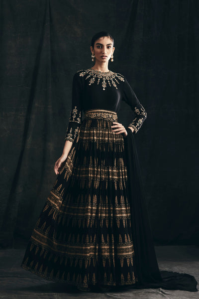 Black Persian Print Anarkali