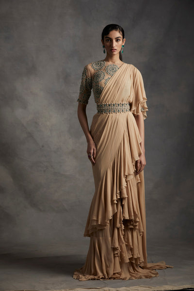 Saree with Pearl & Stone Work Blouse