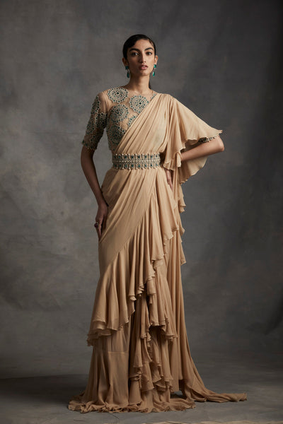 Saree with Pearl & Stone Work Blouse