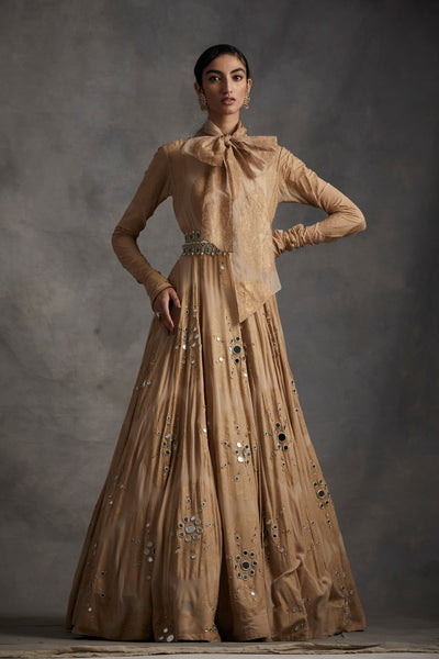 Beige Ambi Circle Print Anarkali