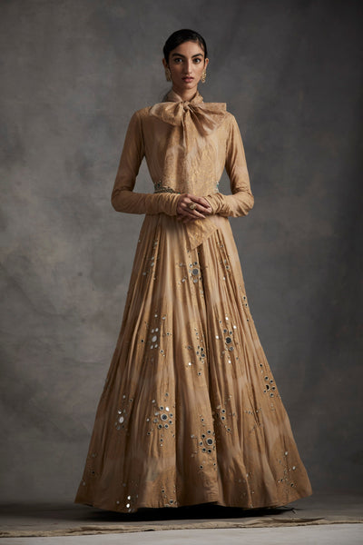 Beige Ambi Circle Print Anarkali