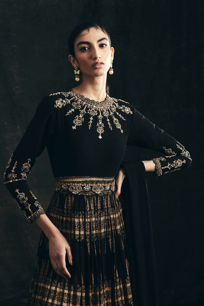 Black Persian Print Anarkali