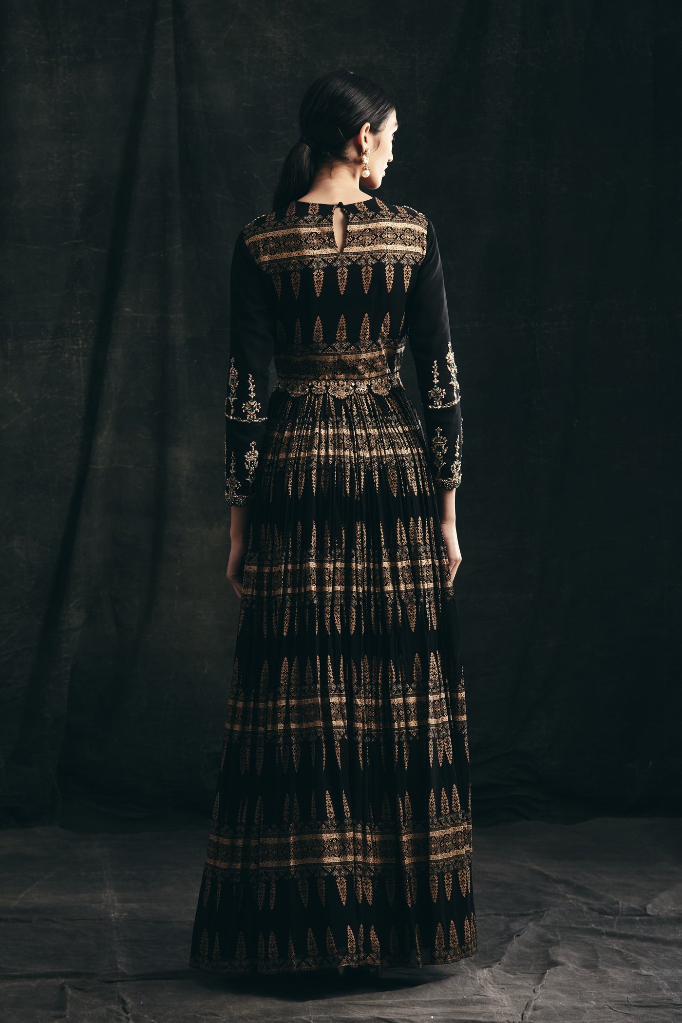 Black Persian Print Anarkali