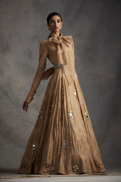 Beige Ambi Circle Print Anarkali