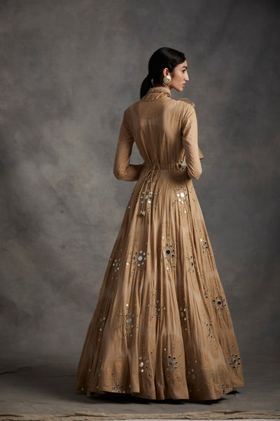 Beige Ambi Circle Print Anarkali