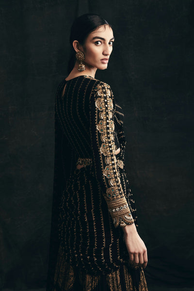 Black Ambi Circle Print Saree