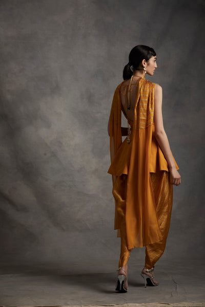 Haldi Embroidered Peplum & Dhoti