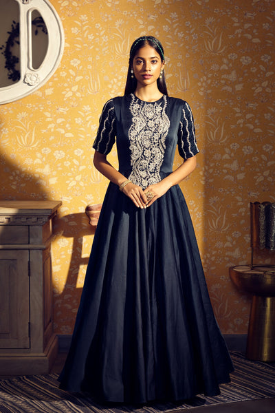 Midnight Green Anarkali